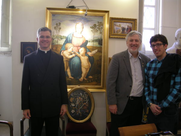 Fr Daniel Hennessy, Joe and Peter at Mosaic Studio