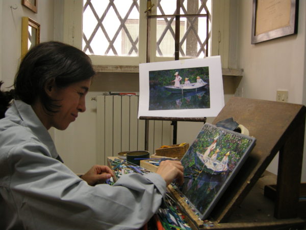 Mosaicist with a Monet